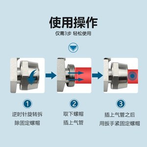 ข้อต่อลิ่ยวนแบบลมชนิดที  ทองแดง ขนาด 4 6 8 10 12 มม.  แบบแรงดันสูง - Product Image 3