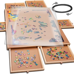 Planche de puzzle On the Go 1500 pièces avec surface en bois antidérapante 6 tiroirs pour le plaisir scolaire des enfants Autres meubles - Product Image 1