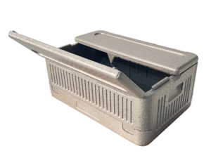 Venta al por mayor plegable ligero 40L aislamiento EPP espuma Chill Cooler Box con patrón de rayas térmico para almacenamiento de alimentos - Product Image 3