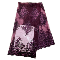 Tissu en dentelle africaine vintage en gros, tissu en dentelle brodé en tulle et maille à fleurs kaki pour robes de mariée