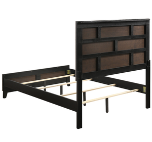 Grey Oak and Black 4-piece Queen Panel Antique <b>Convertible</b> Bedroom Set for Apartment & Hotel - Product Image 3