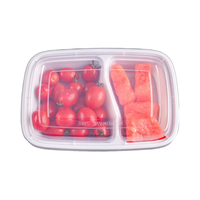 Boîte à bento jetable en plastique blanc à 1 2 3 compartiments pour la préparation et le stockage des repas avec couvercles