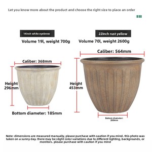 Maceta Grande, Gruesa y Duradera de Plástico, Estilo Europeo, Resistente a la Corrosión, para Exteriores, para Árboles, Plantas Verdes y Peces - Product Image 3