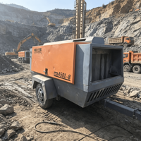 Compresseur d'air à vis portable Hongwuhuan HG450L-8 113 kW à moteur diesel, 13 m³/min, lubrifié, refroidi par eau, avec PLC pour l'exploitation minière