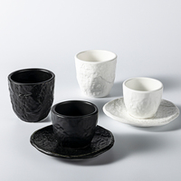 Tasse en céramique faite à la main en porcelaine japonaise, 175 ml, noir et blanc, style arabe et turc, personnalisable, directement de l'usine de Chaozhou
