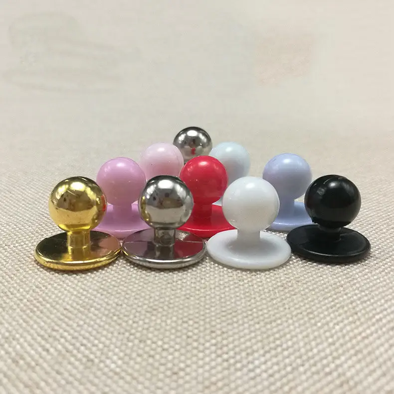 Plastic Chef Clothes Buttons Round Head 17.5mm Resin Button Gold Sliver For Restaurant Cloths Ball Shape Plastic Button s