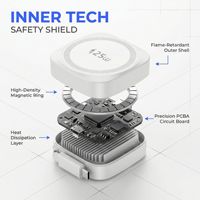 Chargeur sans fil magnétique portable 25W avec câble rétractable et certification de charge rapide sans fil