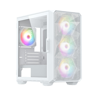 Casing populer komputer Mid Tower kaca Tempered, Casing Gaming mikro Atx kinerja tinggi, Casing Pc Usb 3.0 dan Audio Hd