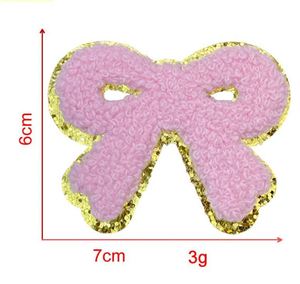 NODA Stock Patchs thermocollants/auto-adhésifs brodés en chenille colorée en forme de nœud - Product Image 4