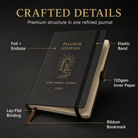 Carnet A5 personnalisable en PU rigide avec détails gaufrés à chaud, élastique, marque-page en ruban, ouverture à plat, 100 feuilles, cadeau idéal