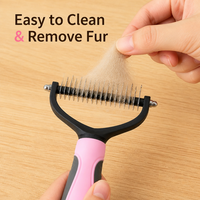 Ensemble de brosses de toilettage pour animaux de compagnie en plastique 3 en 1, sûr, portable, facile à utiliser, avec des outils de démêlage et d'élimination des poils pour chats et chiens