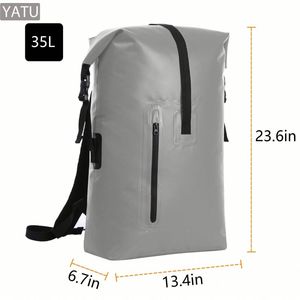Tas Ransel Tahan Air Roll-Top PVC 500D, Tas Kering Terisolasi, Pendingin Lunak Besar, Tas Bahu Olahraga Luar Ruangan untuk Memancing, Grosir, Unisex - Product Image 2