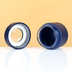 100ml Dark Blue Edibles Gummies Glass Jar 3.5g Child Safety Herb Flower Stash Cr Container with Magnifier Child Resistant Cap - Product Image 3