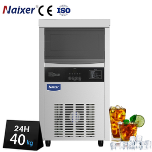 Máquina para Hacer Hielo <span class=keywords><strong>Naixer</strong></span> 40, 95 Kg/Día, Precio de Máquina para Hacer Cubitos de Hielo Pequeña de 200 Libras para Negocios de Cafeterías - Product Image 1