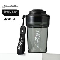 Gobelet à café portable en plastique 500 ml 16 oz, tasse de voyage réutilisable, résistante à la chaleur, anti-chute, pour étudiants, pour l'extérieur, pour l'été