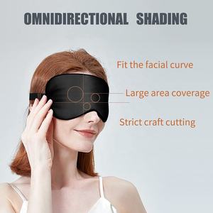 2024 Hochwertige <span class=keywords><strong>Satin</strong></span>-Augenmaske weiß schwarz Seide Auge Schlaf Augenbinde zum Schlafen 100 % Licht blockierung mit gedrucktem Logo - Product Image 4