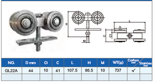 Design moderne 1000kg Capacité de charge Roulette de porte coulissante en fer Roue de porte suspendue avec roues de <span class=keywords><strong>rail</strong></span> - Product Image 2