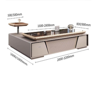 Table de bureau moderne de luxe personnalisable en MDF avec chaise, bordure en PVC de haute qualité pour usage commercial, bureau de direction