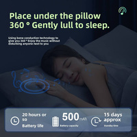 Haut-parleur oreiller à conduction osseuse à succès, bruit blanc portable pour un meilleur sommeil, stéréo sans fil avec LED RGB étanche