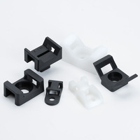 Support de câble auto-adhésif en nylon 66 de type selle avec trou pour vis, attache-câble 94V-2 blanc/noir pour gestion des câbles LY HC