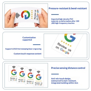 Tarjeta NFC de PVC con Impresión Personalizada, Programable, Cambia la URL en Cualquier Momento, Redes Sociales, Tarjeta NFC de Plástico <span class=keywords><strong>para</strong></span> Reseñas de Google - Product Image 3