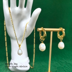 Elegant Delicate Pearl <strong>Necklace</strong> Earring <strong>Set</strong> Women Girl <strong>Silver</strong> Gold Earrings Bridal Party Wedding Jewelry <strong>Set</strong> - Product Image 5