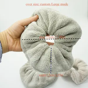 Nieuwe Mode Grote Handdoek Scrunchies Microfiber Zachte Fluwelen Haarband Paardenstaart Houders Drogen Badstof Scrunchies Voor Haar Vrouwen