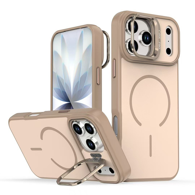 MOQ500 Alloy Kickstand IP 17 PRO MAX Forst Full Protection TPU+PC Magnetic Ring Holder Camera Protector Mobile Phone Case