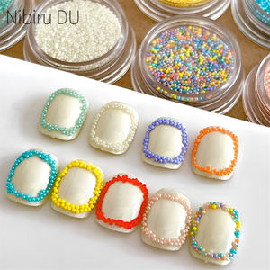 Perles à bulles de <span class=keywords><strong>macaron</strong></span>, strass pour ongles, 9 couleurs, kawaii, résine 3D, rondes, bonbons, <span class=keywords><strong>mini</strong></span> caviar, décorations pour ongles - Product Image 1