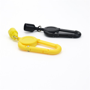 Yellow Automatic Plastic Keychain <b>Lighter</b> Holder for Smoking Accessories Oval Shape Simple Style - Product Image 1