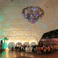Dôme géodésique transparent de 15 m de diamètre, tente de type igloo insonorisée pour événements, usage commercial en extérieur