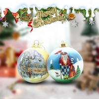 Ornements de boules de verre peintes personnalisées en gros Décorations de sapin de Noël personnalisées pour les fêtes et les mariages