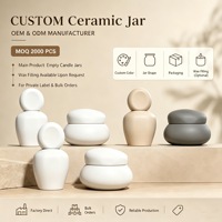 Pot à bougie en céramique de haute qualité C&H, couleur personnalisée, fait main, logo gravé, taille personnalisée