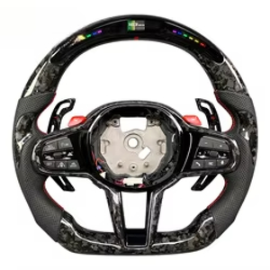 <span class=keywords><strong>Volante</strong></span> <span class=keywords><strong>Deportivo</strong></span> <span class=keywords><strong>Universal</strong></span> con Carcasa de Fibra de Carbono para BMW Serie 3, Serie 5, X5, X3, Serie M, Agarre y Control Mejorados - Product Image 2