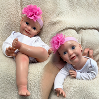 Poupée Reborn en Silicone Corps Entier 40 cm (16 Pouces) à Bouche Ouverte, Toucher Réaliste, Bébé Fille Nouveau-né, avec Sucette, pour Compagnon d'Aînés