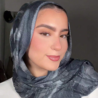 2025 nouveautés en mousseline de soie écharpe longue femmes mode Satin châle imprimé voile Hijab écharpe soie foulard bandeau