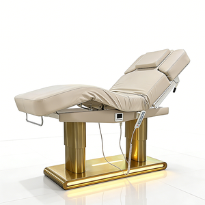 Chaise de massage électrique de luxe avec chauffage, base en acier inoxydable doré, mobilier esthétique, soins de beauté, <span class=keywords><strong>spa</strong></span> - Product Image 1