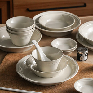Vajilla de Cerámica para Restaurante, Hogar y Hotel, Juego de Platos, Tazones y Tazas de Gres con Esmalte Reactivo, Juego de 16 Piezas - Product Image 5