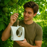 Mangeoire à oiseaux compacte, portable, facile à nettoyer, en plastique léger, suspendue, sans électricité, écologique, pour jardin