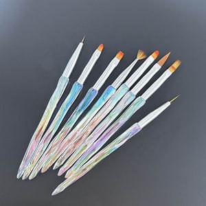 Ensemble de 8 pinceaux à poudre liquide acrylique <span class=keywords><strong>pour</strong></span> <span class=keywords><strong>ongles</strong></span>, outils de manucure, stylo à fleurs, outils de manucure, nouveau - Product Image 6