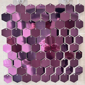 Tablero de Lentejuelas Hexagonales Coloridas y Deslumbrantes con Movimiento de Viento para Decoración de Paredes de Flores en Bodas, Fiestas de Cumpleaños y Celebraciones - Product Image 1