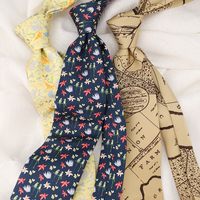 Corbata con Estampado Animal Azul Marino, Corbata Personalizada 100% Seda con Estampado Digital de Mapa, Fabricante OEM en China