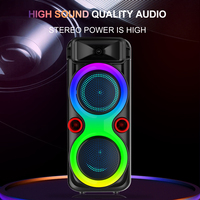 Haut-parleur ZQS8275 de 8 pouces avec éclairage LED RVB, recharge sans fil, design portable et poignée pour une utilisation en intérieur/extérieur
