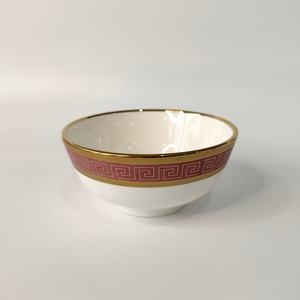 Élégant bol d'assiette en céramique à clé grecque plaqué or rétro pour banquet <span class=keywords><strong>chinois</strong></span> affichage à la maison - Product Image 6