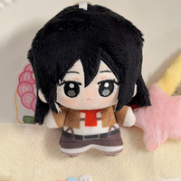 Porte-clés en peluche brodé de haute qualité de 10 cm, motif Attack on Titan, mignon, pour la décoration de sac à dos
