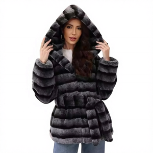 Cappotto in Pelliccia Sintetica da Donna con Cintura Decorativa, Elegante Giacca Invernale in Finta Pelliccia di <span class=keywords><strong>Visone</strong></span> - Product Image 4