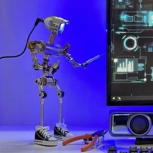 Punk Style Robot Desktop Lamp <b>LED</b> <b>Rechargeable</b> Decorative Figurine For Children Room Gift - Product Image 4