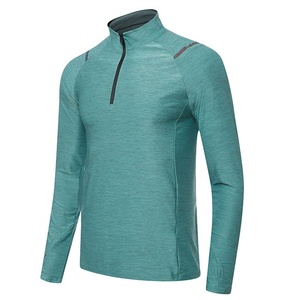 T-shirt de course à manches longues à séchage rapide avec demi-fermeture éclair réfléchissante pour hommes et femmes avec trou pour le pouce maillot <span class=keywords><strong>d</strong></span>'entraînement Gym Running Wear - Product Image 6