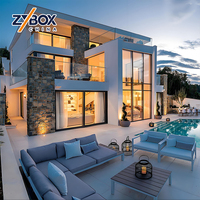 ZYBOX Villa préfabriquée de luxe en acier léger, design 3D, maison modulaire préfabriquée, maison conteneur préfabriquée, villas préfabriquées à vendre