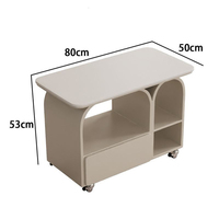Table basse vintage italienne de luxe en marbre et acier avec rangement, canapé d'angle mobile crème, meuble d'appoint pour appartement et maison
